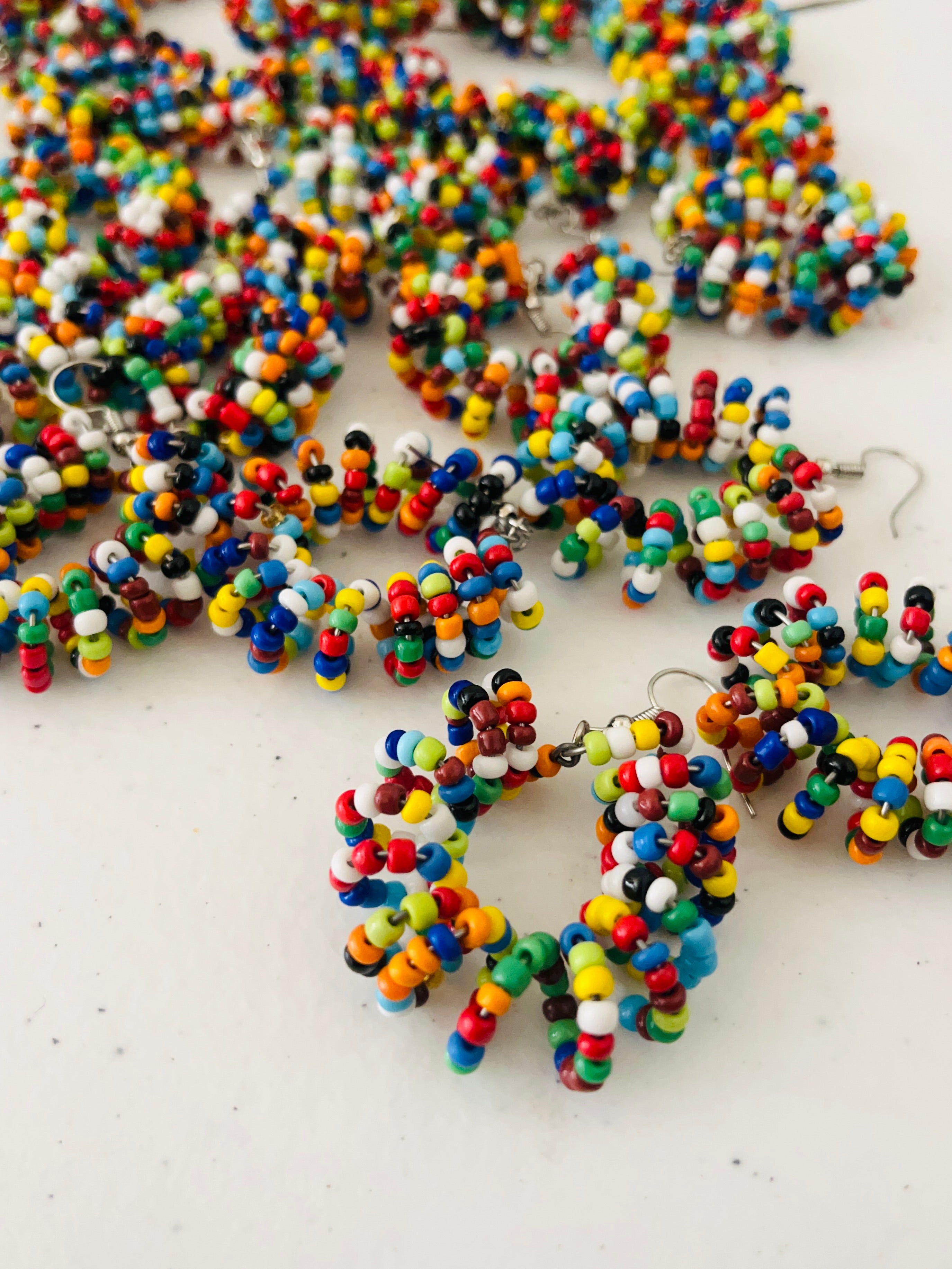 Spiral Bead Earrings (rainbow) - R59.99