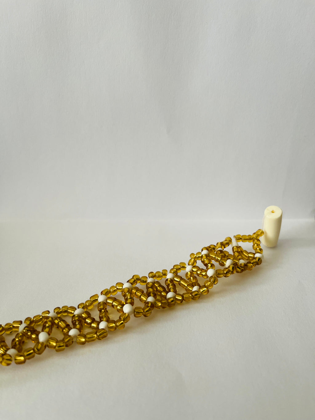 Gold & White Bead Bracelet - R150.00