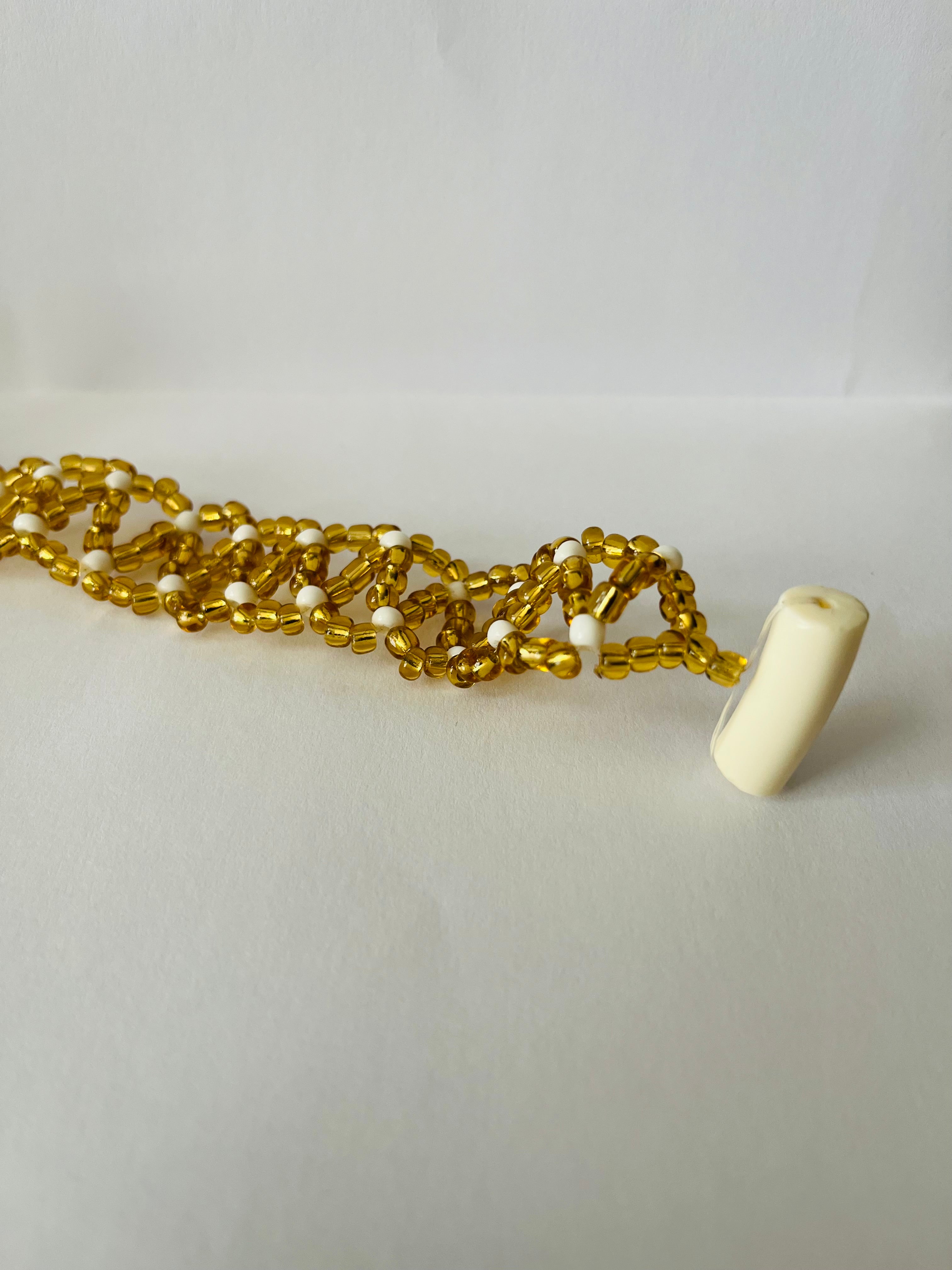 Gold & White Bead Bracelet - R150.00