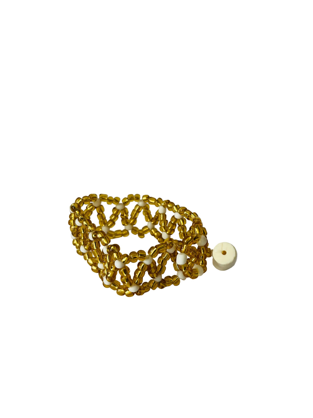 Gold & White Bead Bracelet - R150.00