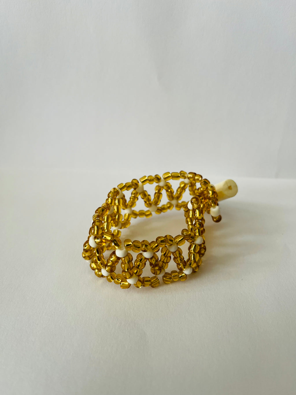 Gold & White Bead Bracelet - R150.00
