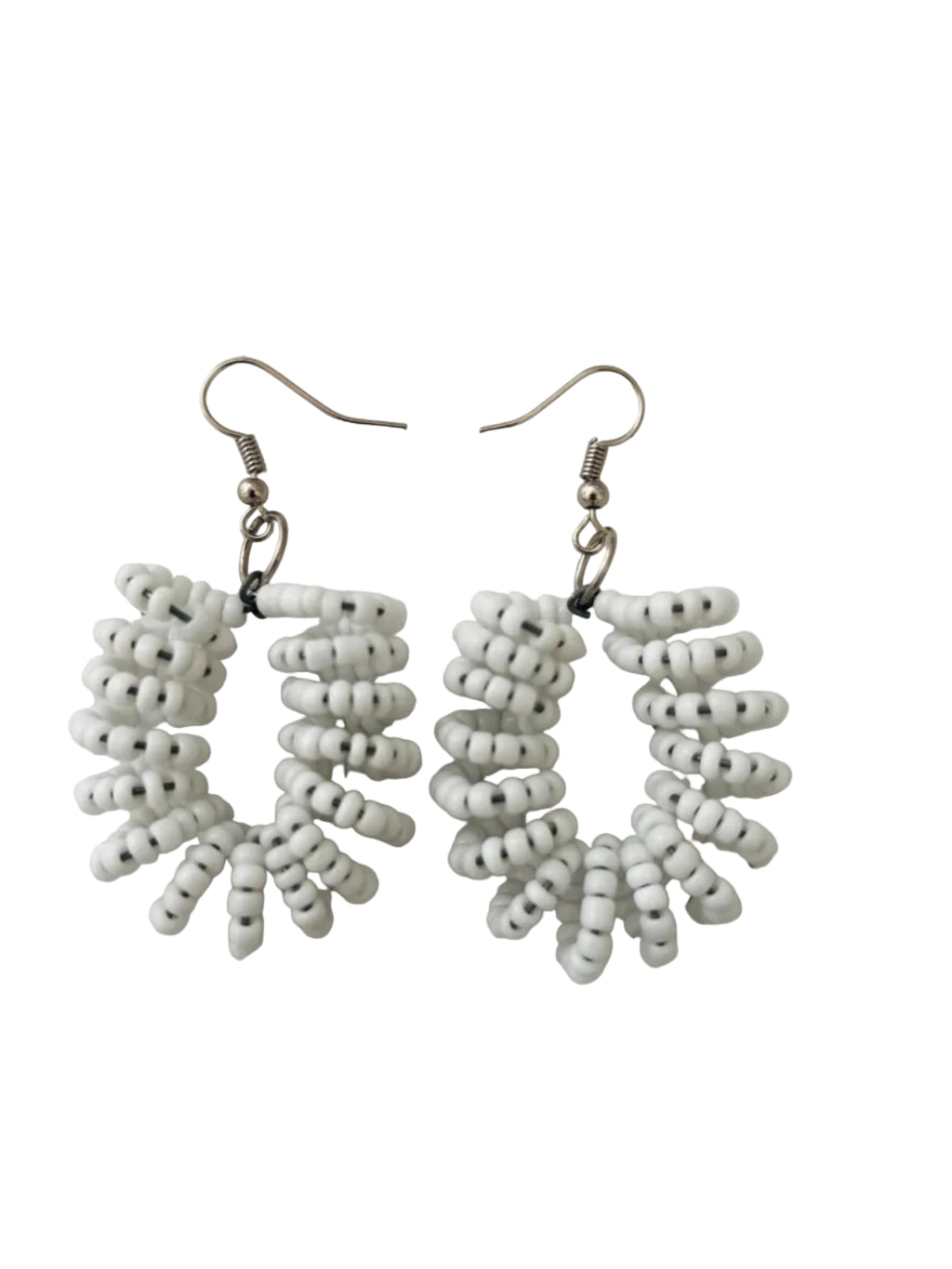 Spiral Bead Earrings (white) - R160.00