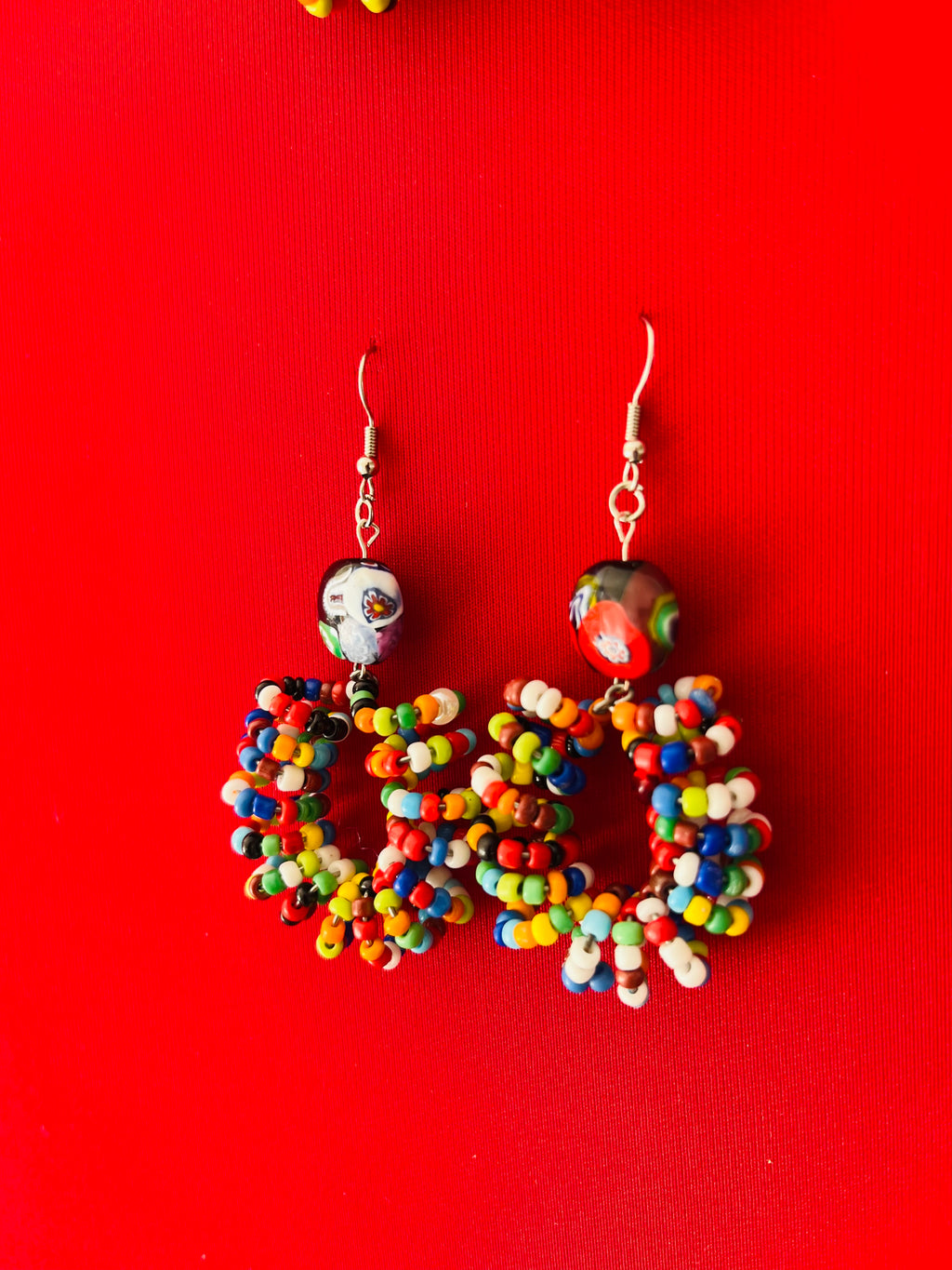 Spiral Beads (Mixed colours) with Handmade Glass Bead Accent - R190.00
