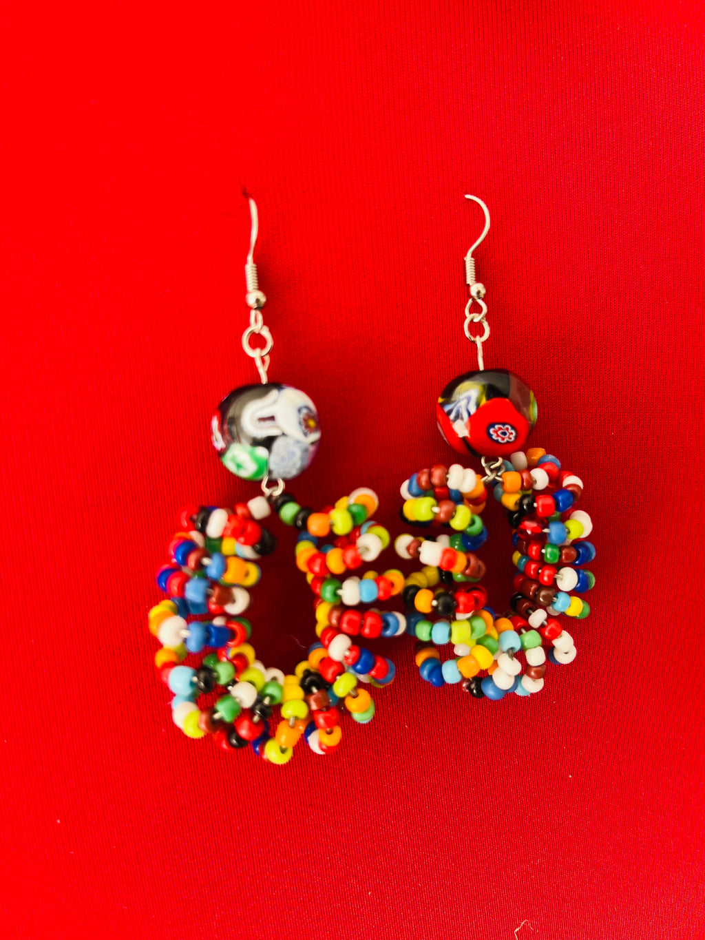 Spiral Beads (Mixed colours) with Handmade Glass Bead Accent - R190.00