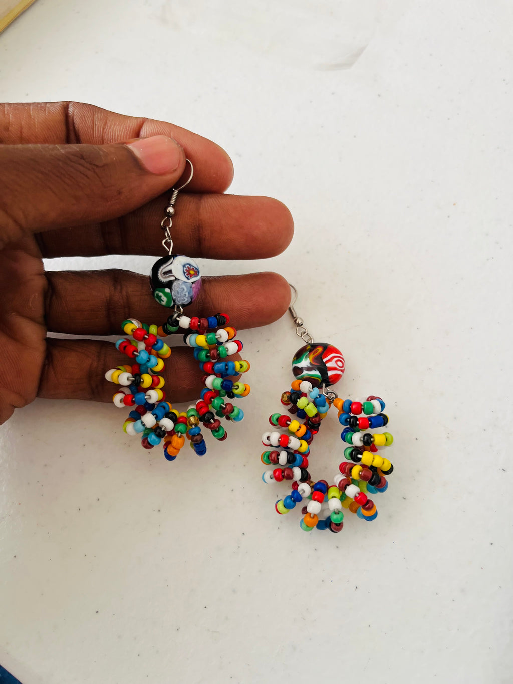 Spiral Beads (Mixed colours) with Handmade Glass Bead Accent - R190.00